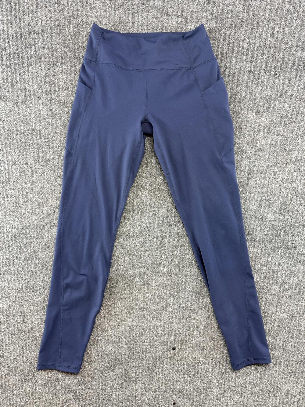 Fabletics Leggings Womens Large Blue High Rise Ankle Pockets Yoga Athletic
